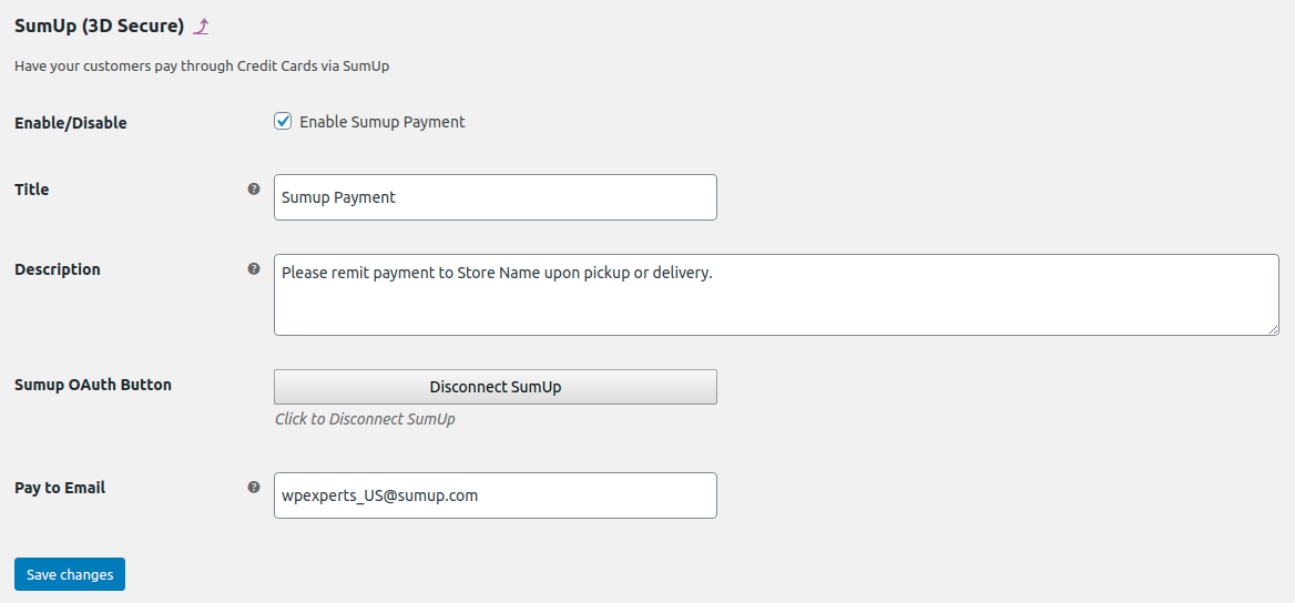 SumUp Payment Gateway para WooCommerce - 4
