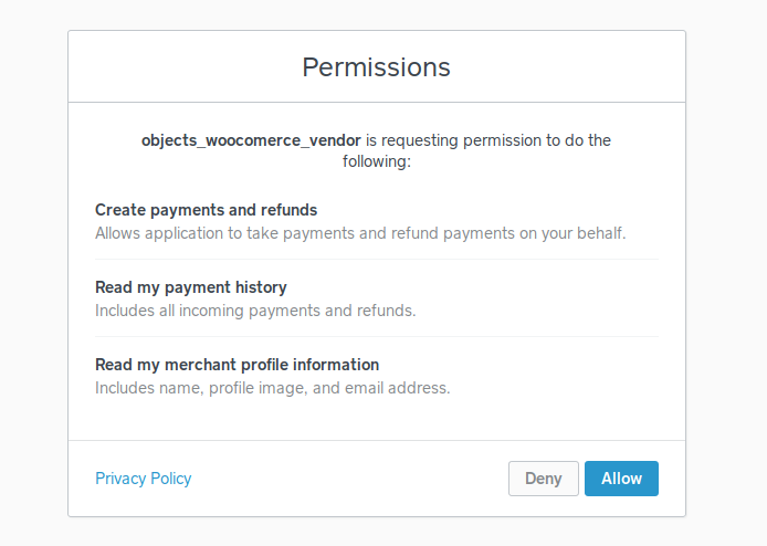 WP payment gateway permission