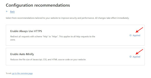 5th Step – Cloudflare Configuration - security and performance enhance