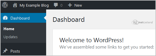 WordPress admin dashboard 