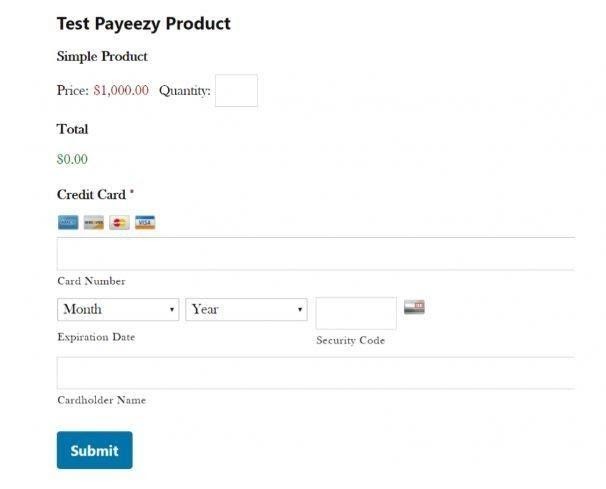 WP payeezy test product
