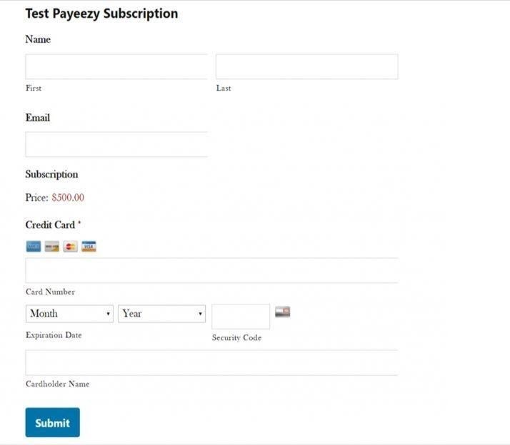 WP payeezy subscription