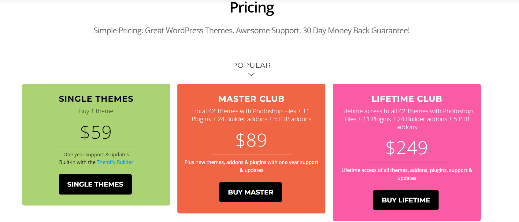 Themify Builder Pricing