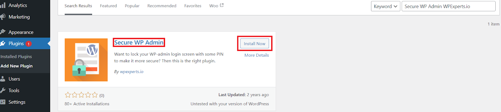 click-install-button-to-install-secure-wp-admin-plugin