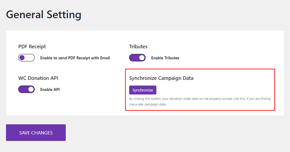 Synchronize-donation-campaign-data