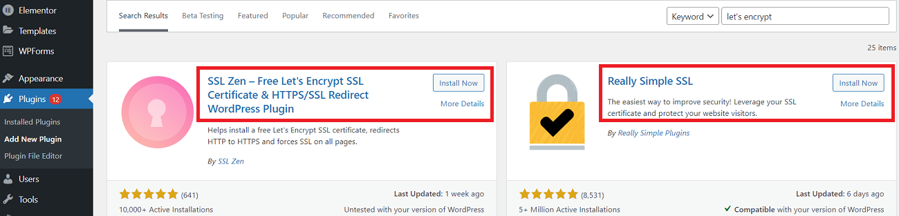 Install and enable a free WordPress SSL plugin