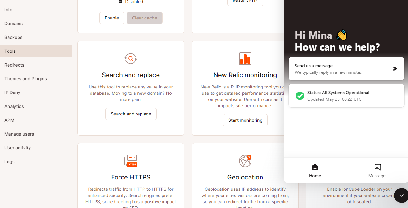 web-hosting-service-dashboard-for-using-customer-support