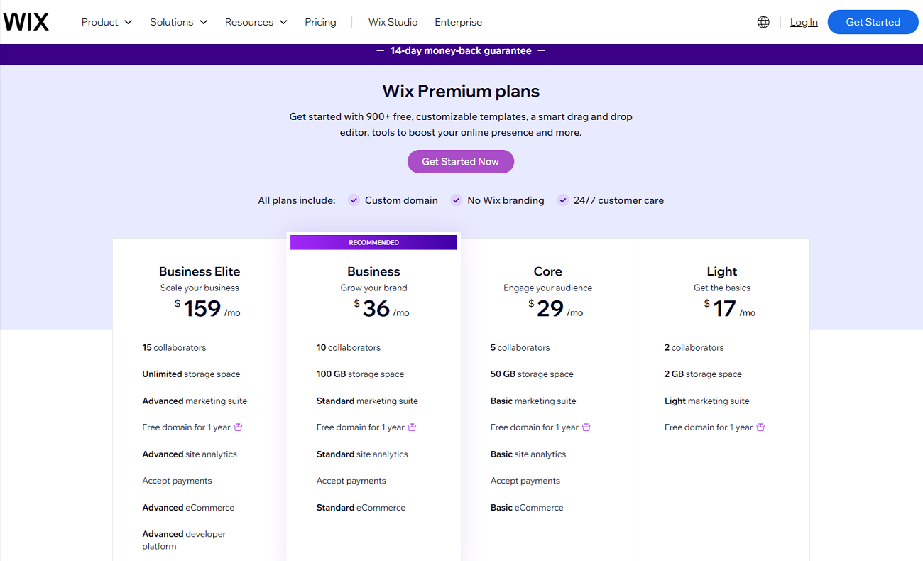 wix-pricing-packages