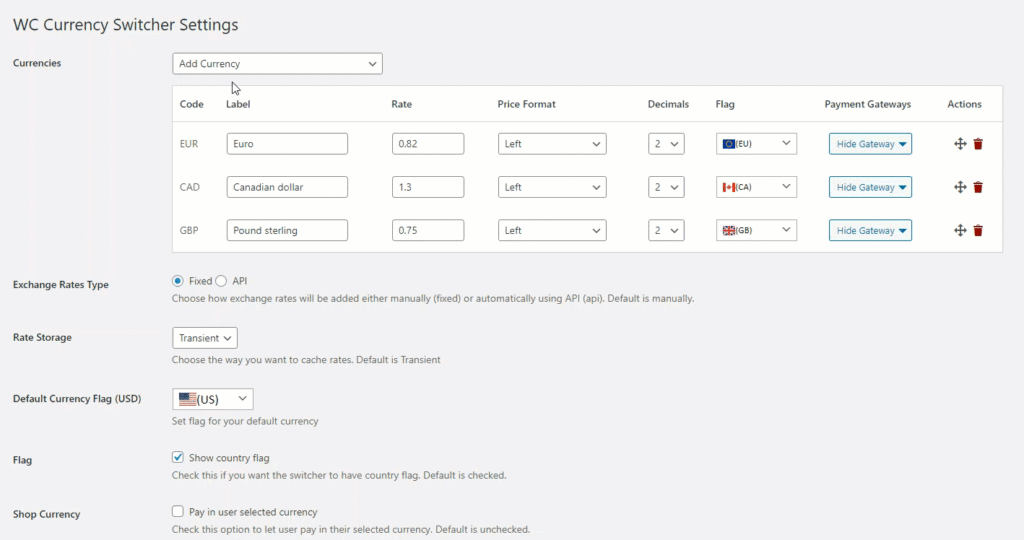 Payment Gateway Visibility Based on Currency