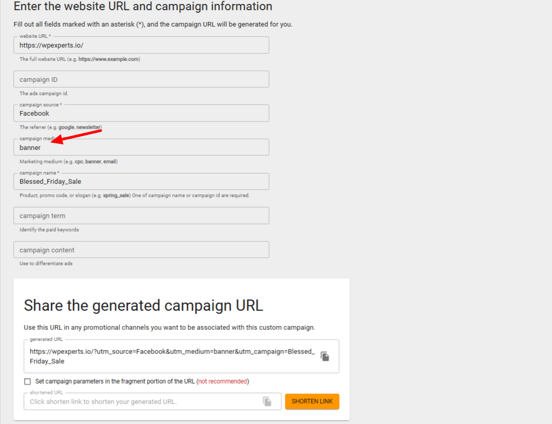 Add Medium UTM Parameters