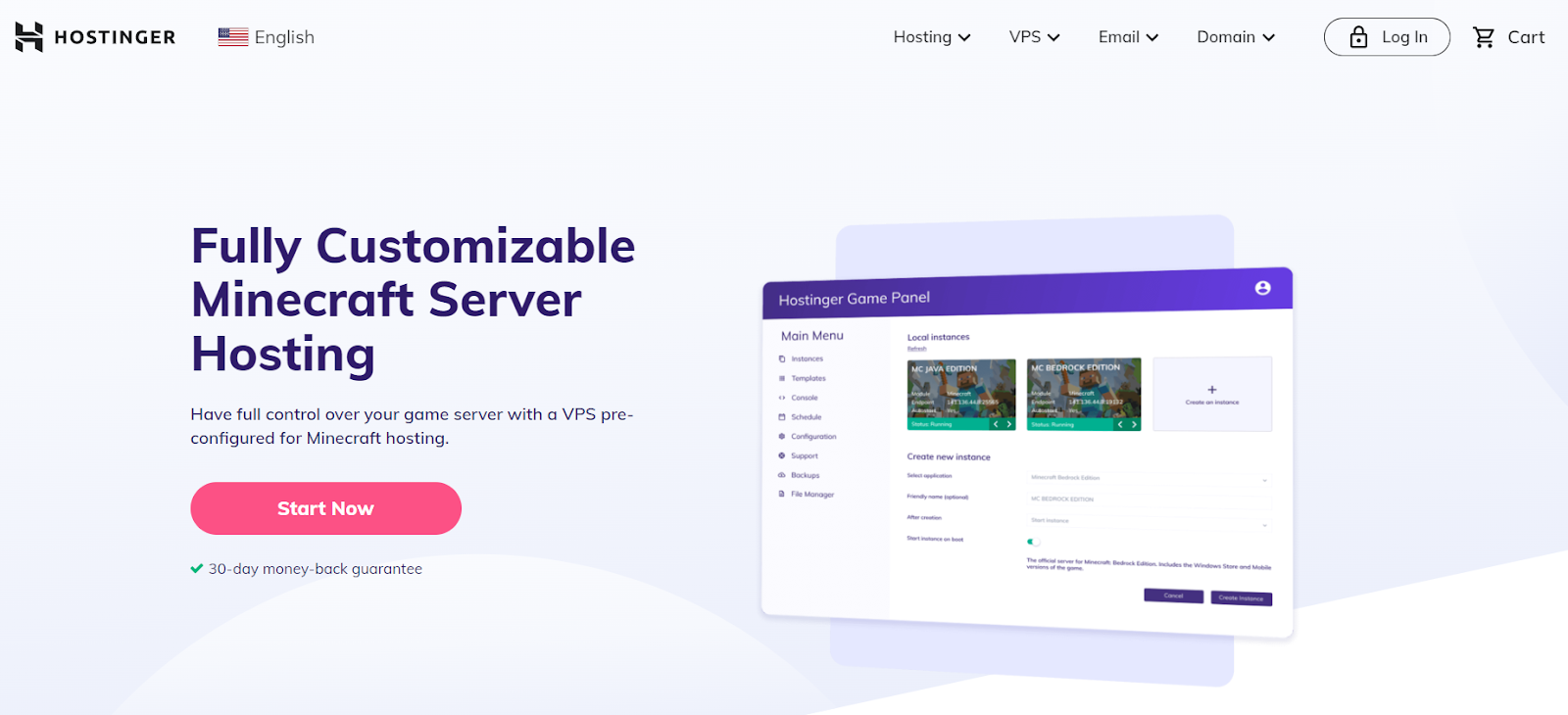 Hostinger minecraft server hosting