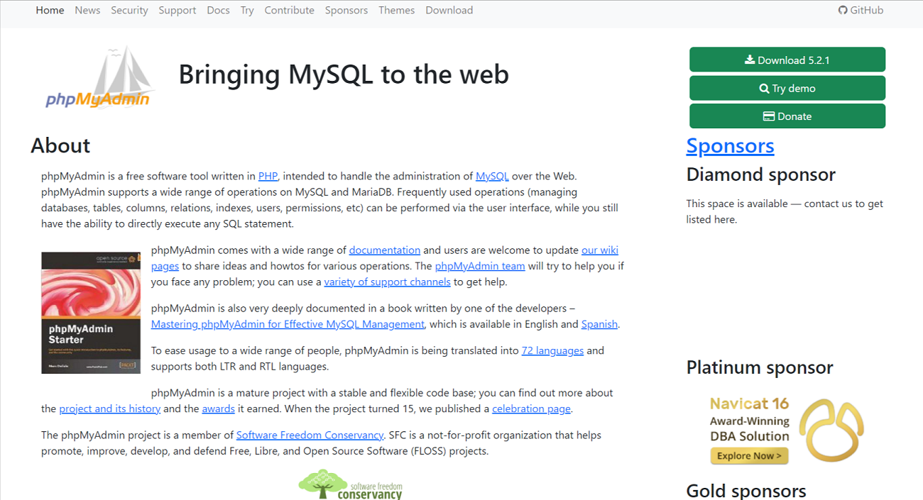phpmyadmin-official-site