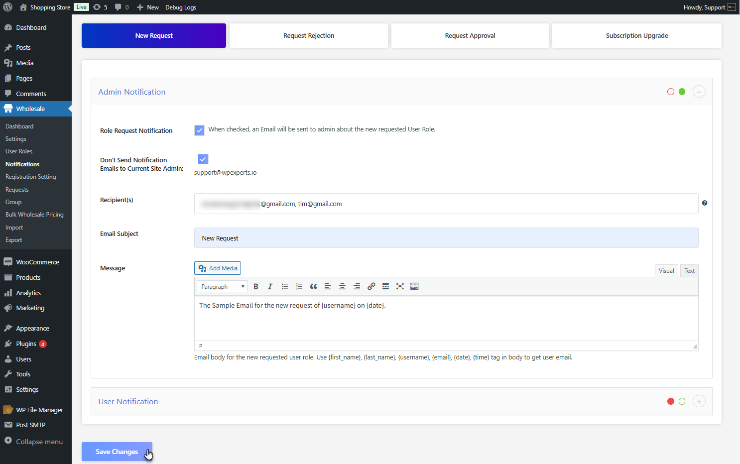Admin Notification Disable and Email Customization