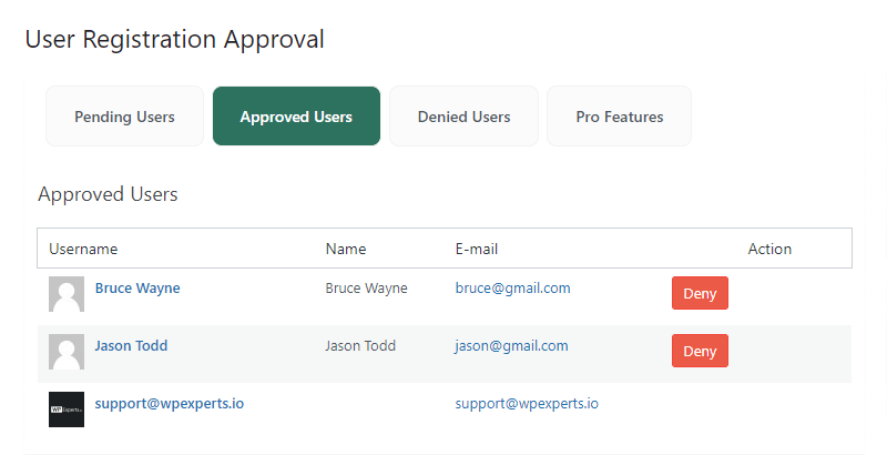 Approved Users