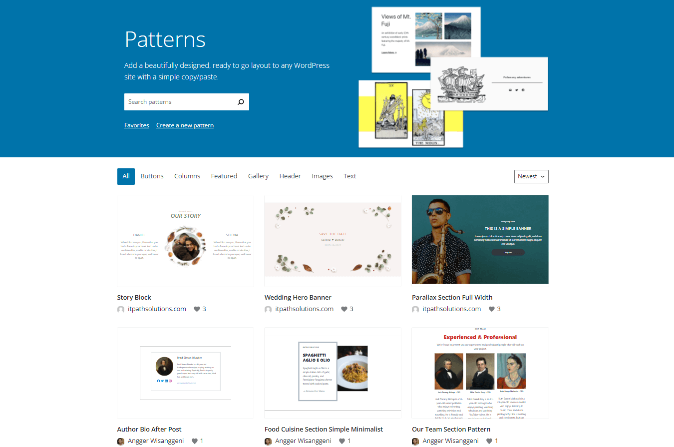 Block Patterns WordPress 6.0