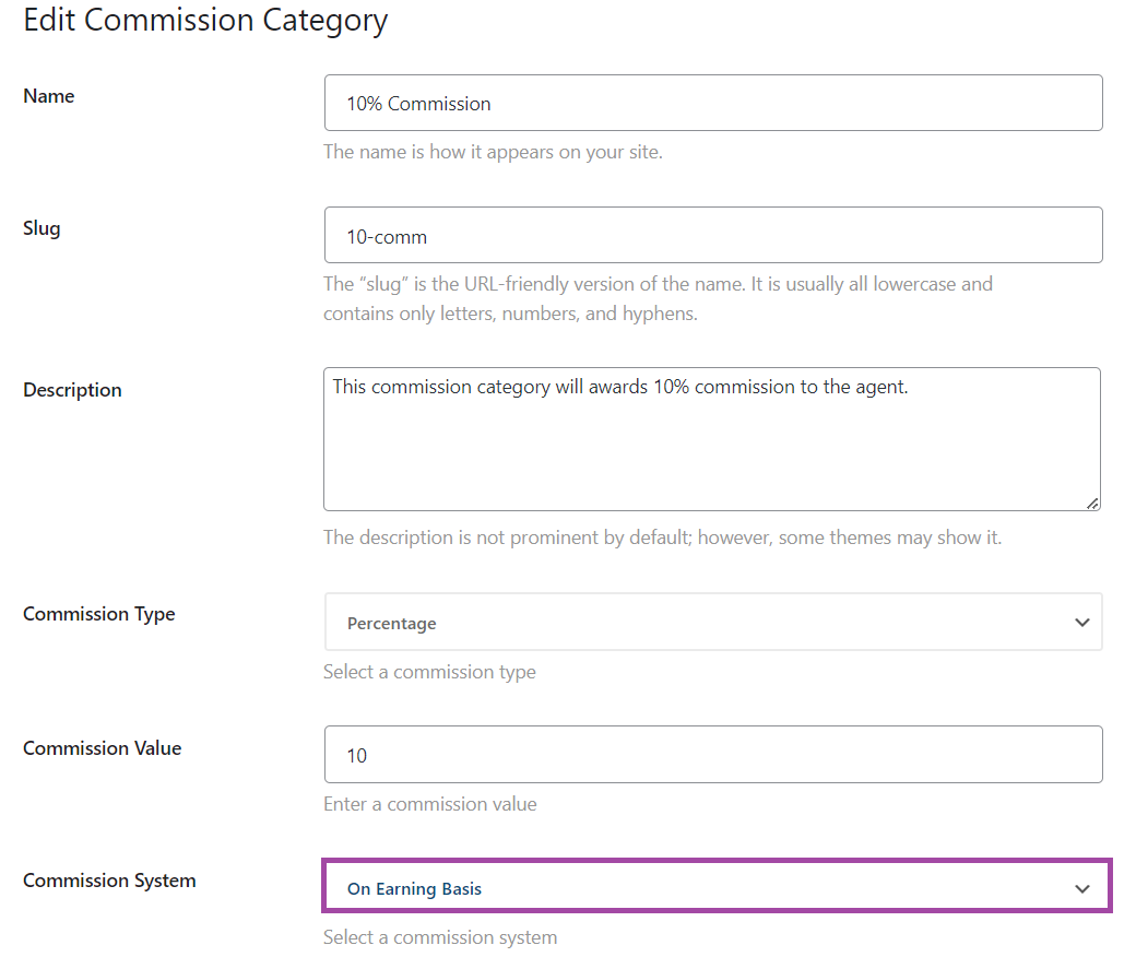 Commission System