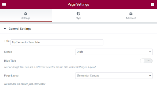 Custom Page Template