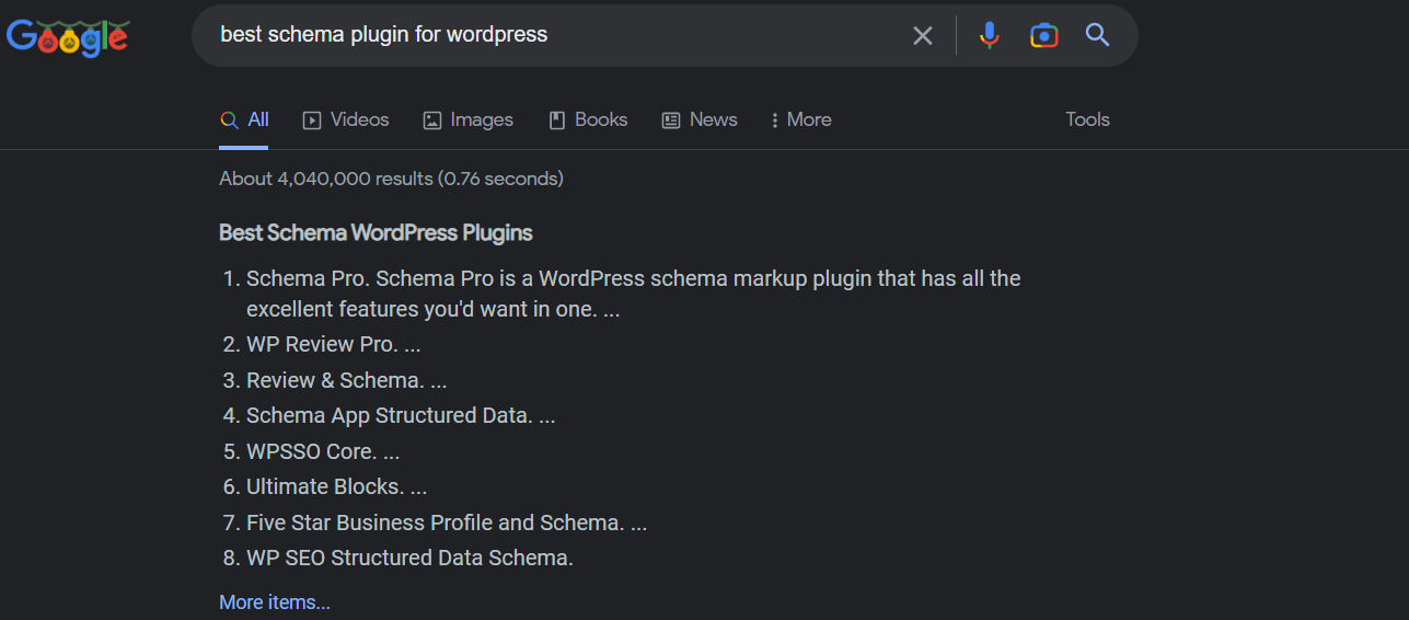 Google Rich Snippet