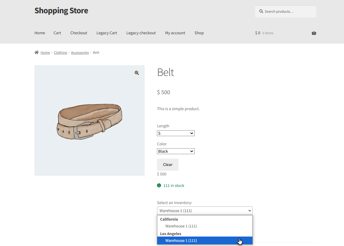 Multi Inventory Display on Product Pages