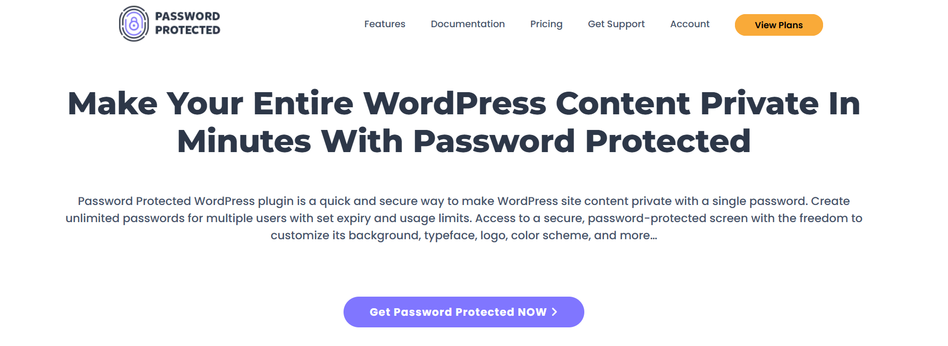 password protected plugin to secure your WordPress site content