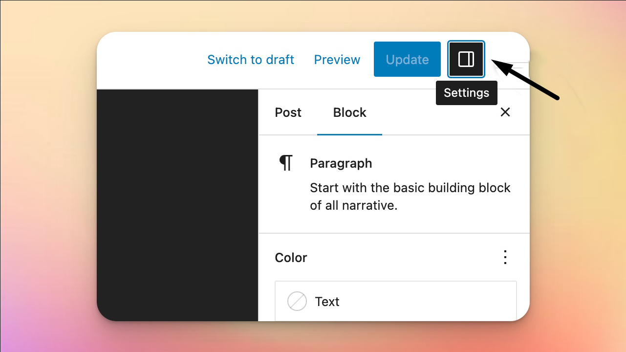 Settings Panel now has a new icon