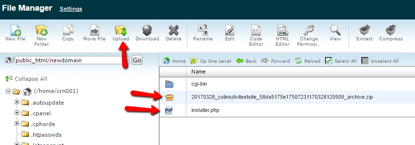Upload button