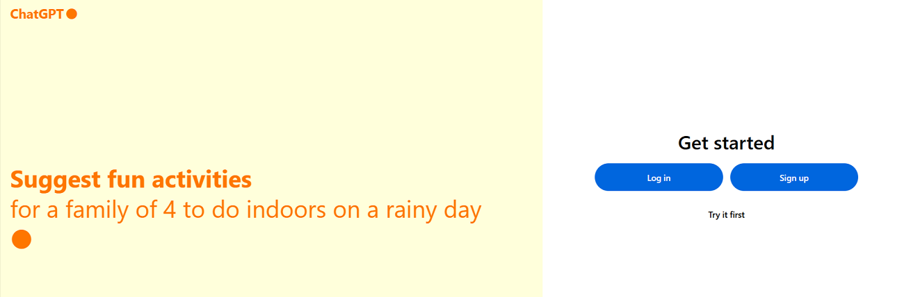 chatgpt login page