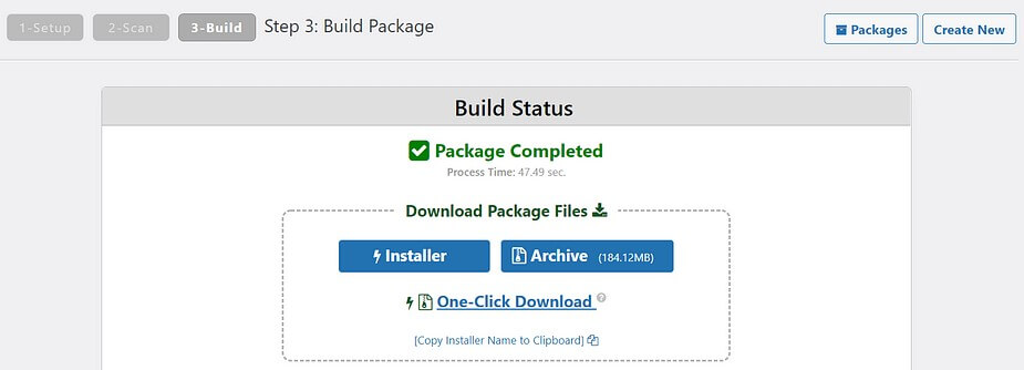clone a website process complete