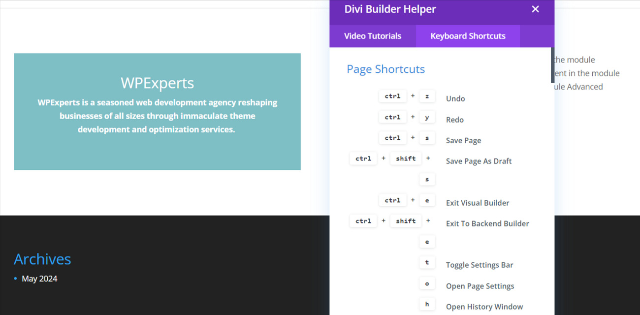 keyboard-shortcuts-in-divi-page-builder