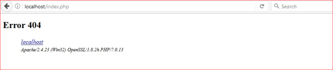 localhost xampp index php Object not found error